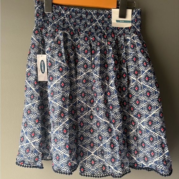 NWT Old Navy size XS Blue Floral Mini Skirt Size Stretchable with liner - Picture 4 of 5